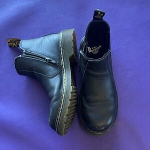 Dr. Martens Kids Black Leather Boots
